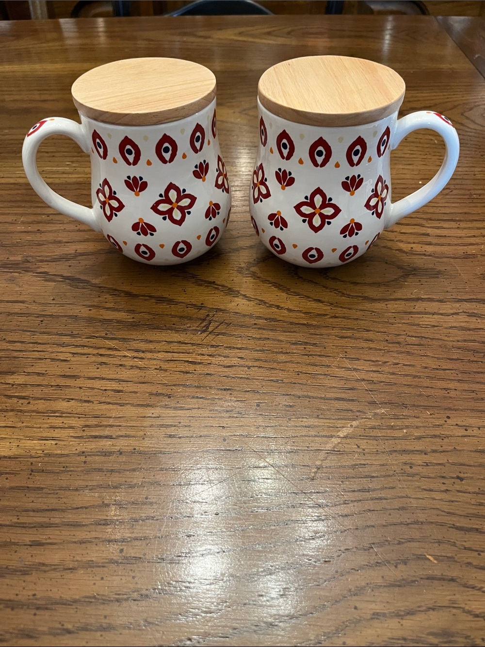Aarti Sequeira Set of (2) 18oz Inspirational Ceramic Mugs W/ Wood Lids